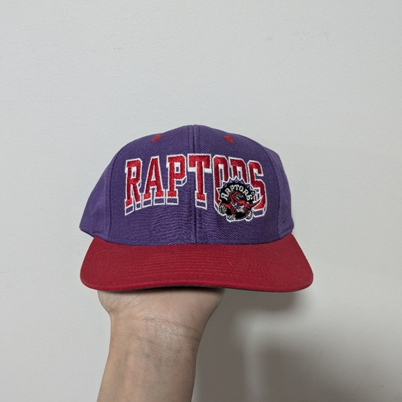 Vintage NBA Toronto Raptors Spellout Snapback Hat 90s Adidas - Picture 1 of 5